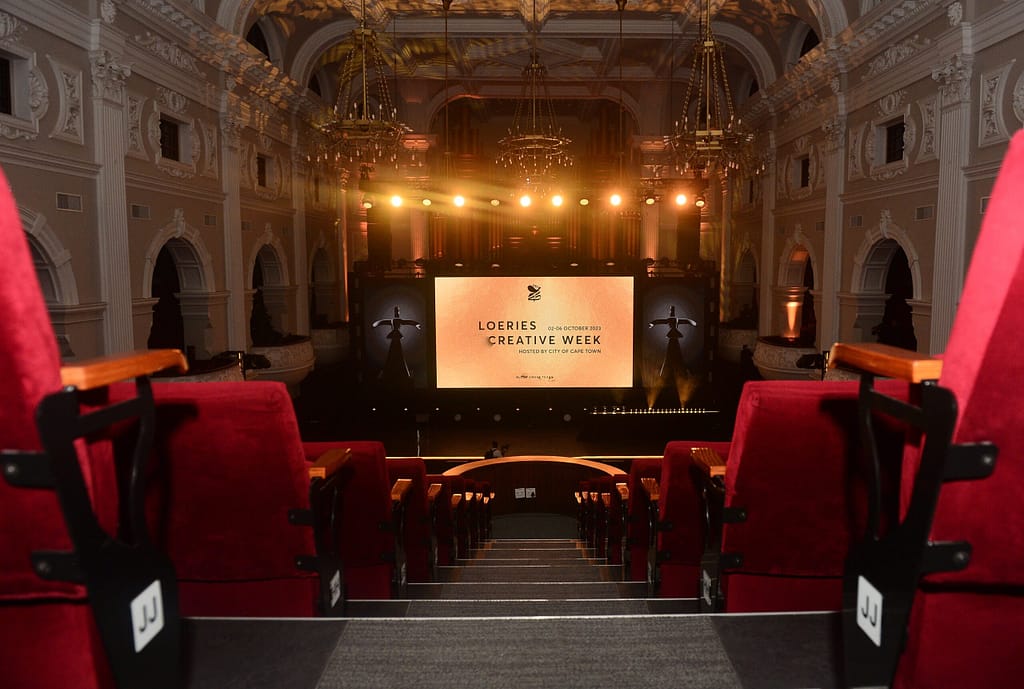 Cape Town City Hall set-up for the Loerie Awards during Loeries Creative Week