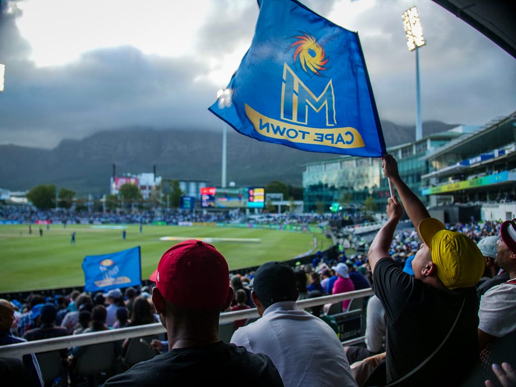 MI Cape Town Fan with Flag at Newlands