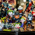 Comic Con collectors items on display