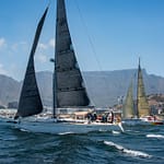 Cape2Rio participating yachts on the water in Table Bay Harbour