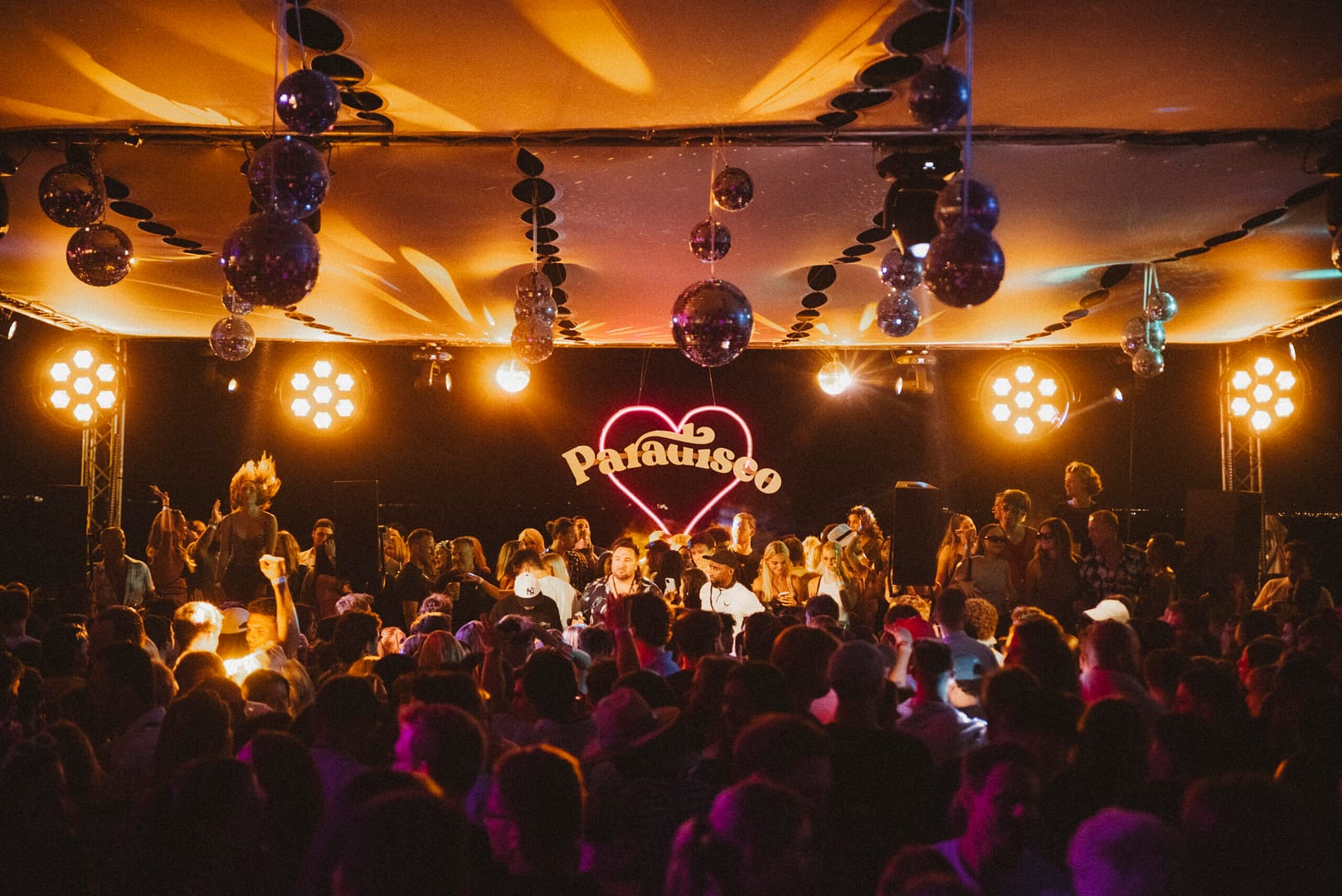 Crowd on the dance floor at Paradisco