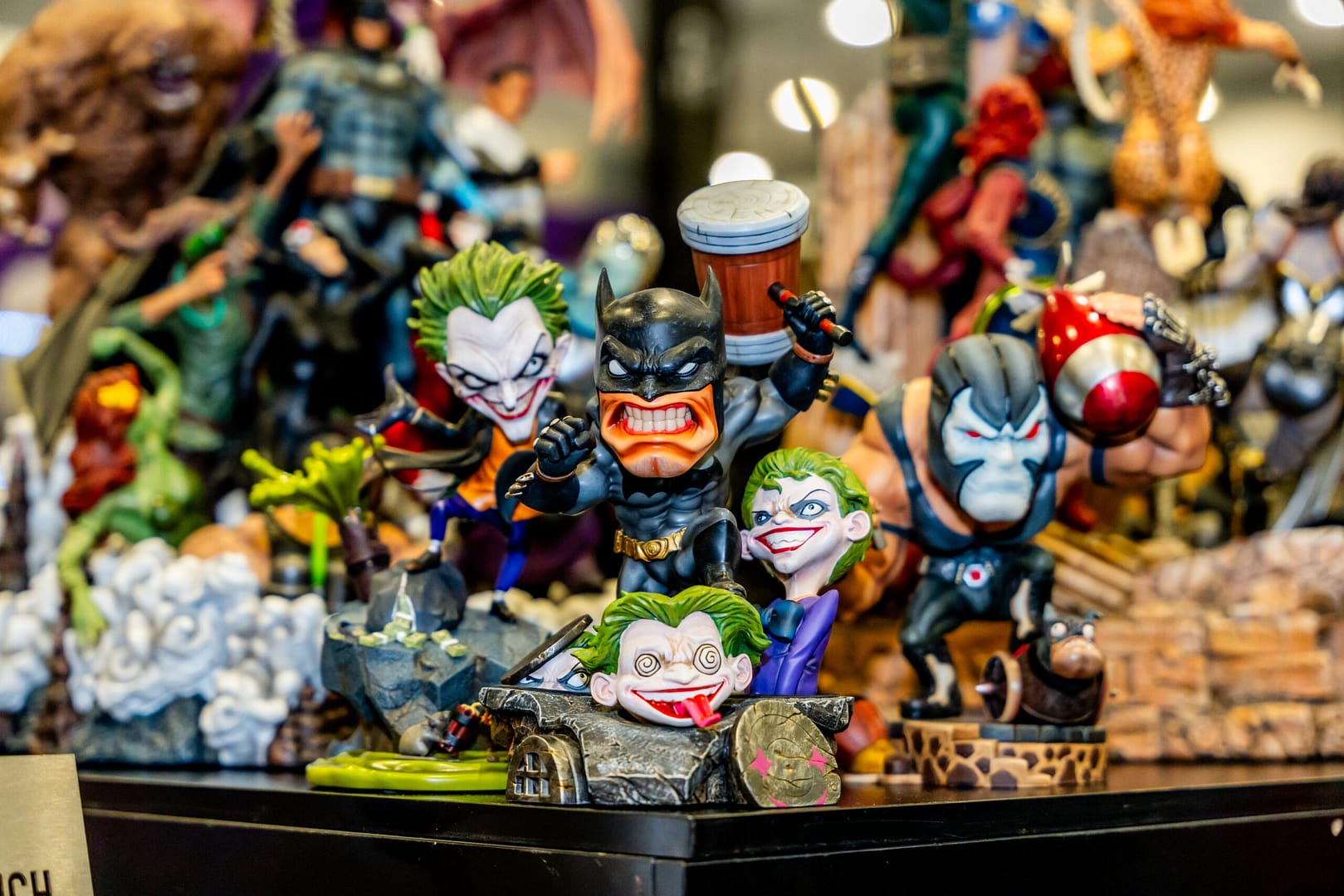Comic Con collectors items on display