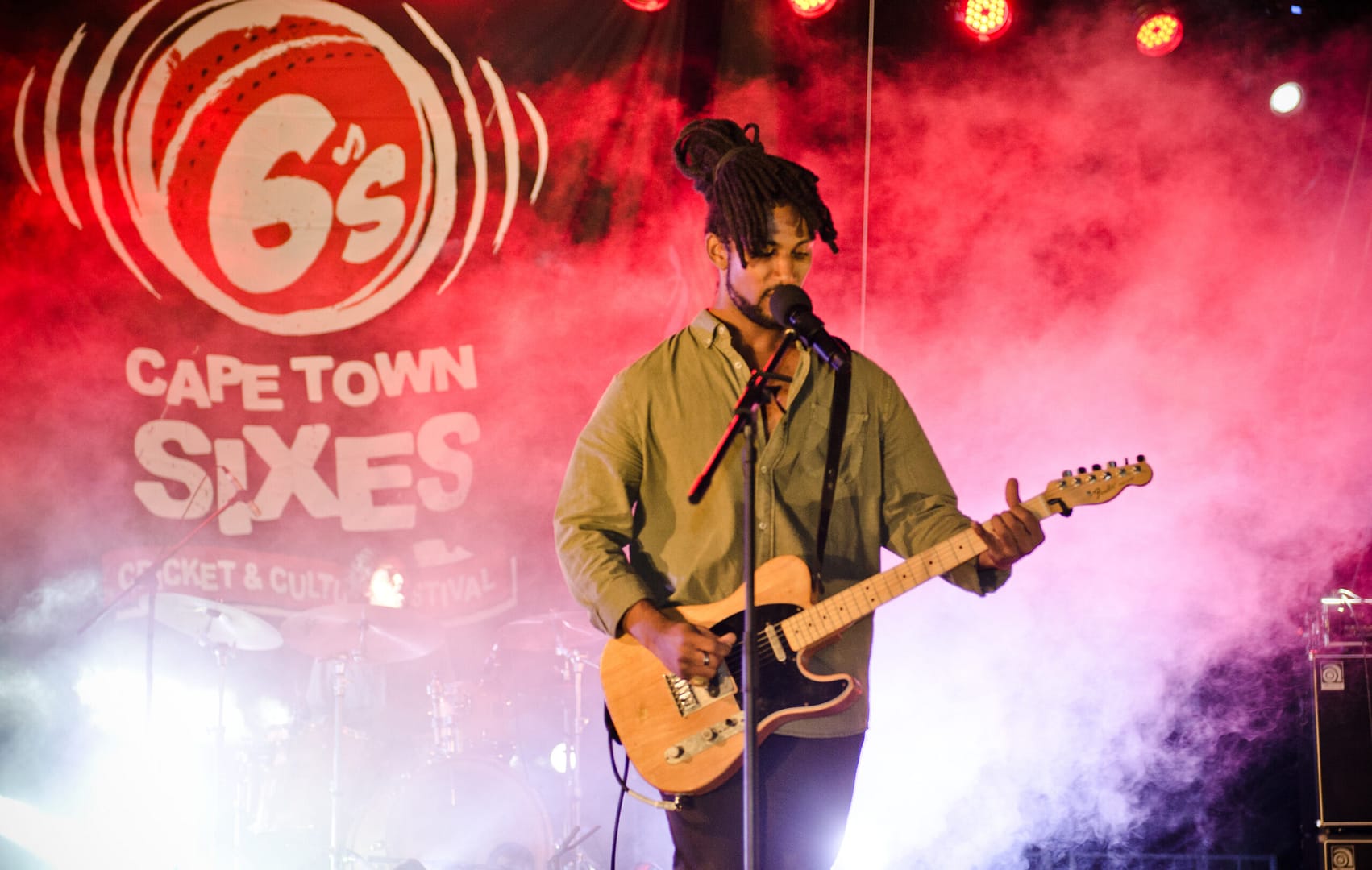 Guitarist on stage for Cape Town Sixes entertainment